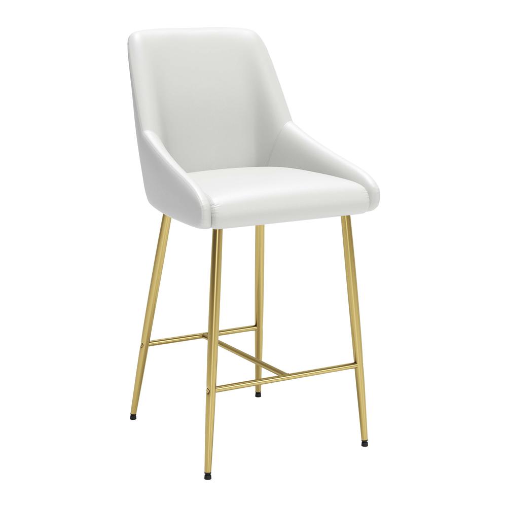 Madelaine Counter Stool White & Gold. Picture 1