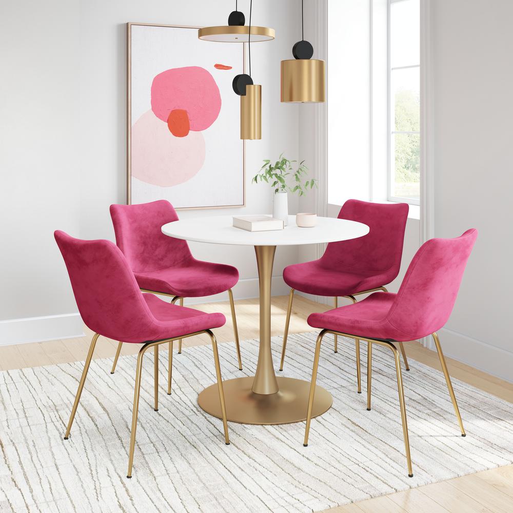 Tony Dining Chair (Set of 2) Red & Gold. Picture 8