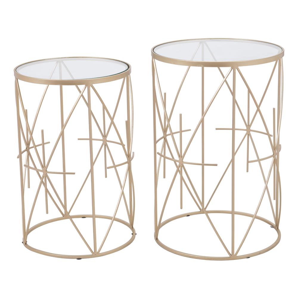Hadrian Side Table Set (2-Piece) Gold. Picture 1