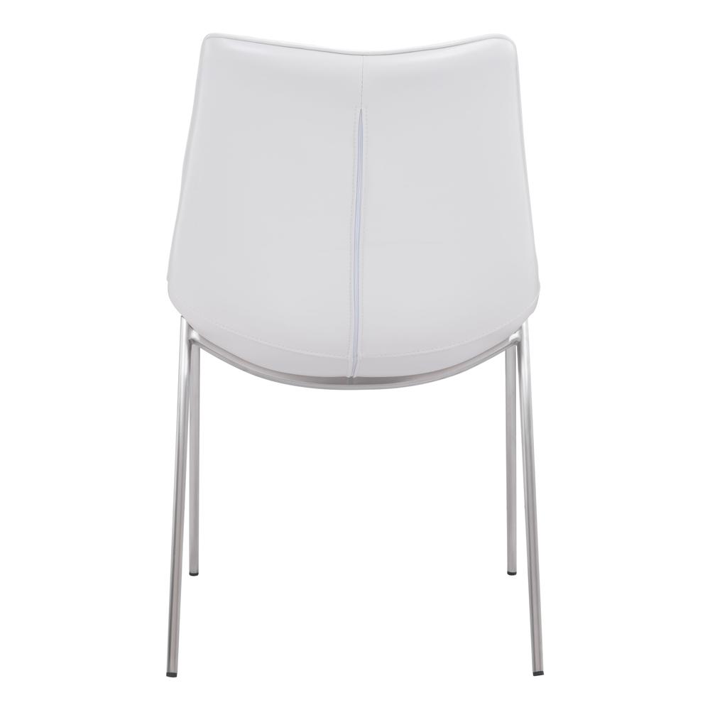 Magnus Dining Chair (Set of 2) White & Silver. Picture 5