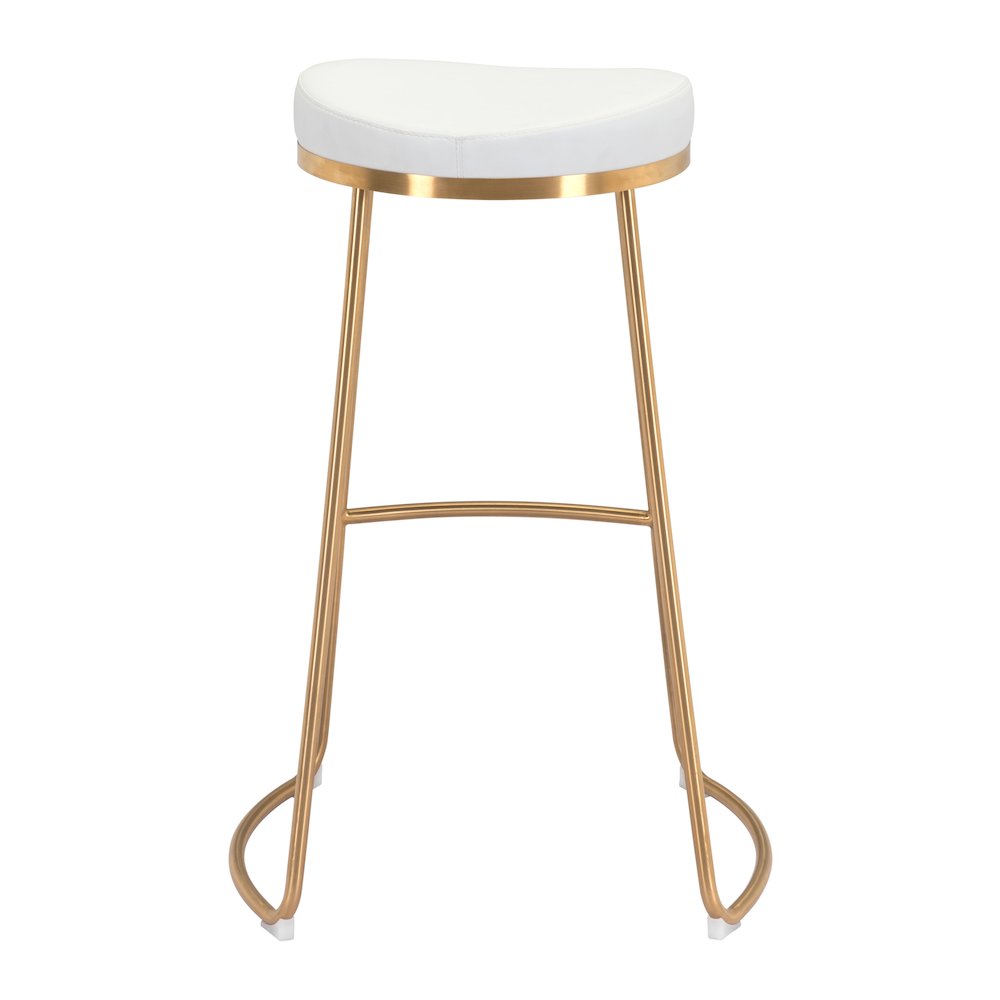 Bree Barstool (Set of 2) White & Gold. Picture 5