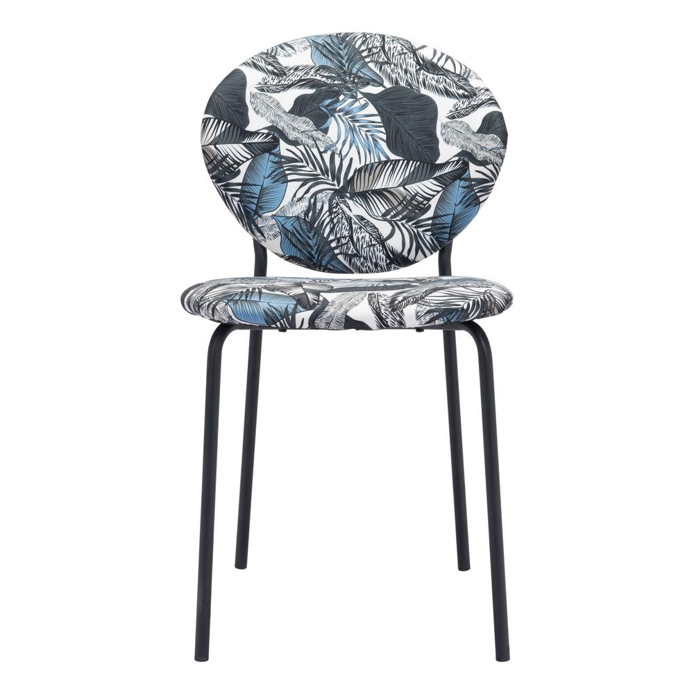 Clyde Dining Chair (Set of 2) Leaf Print & Black. Picture 4