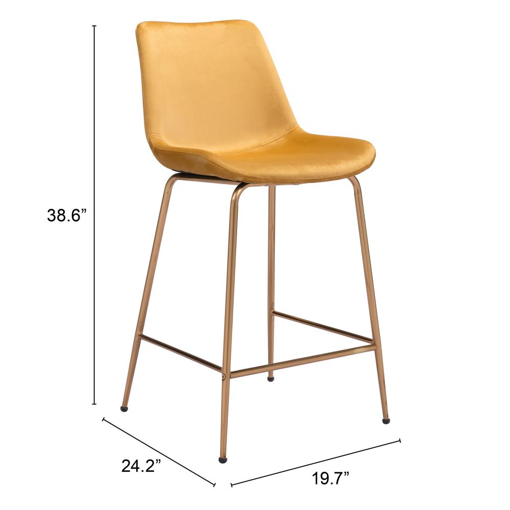 Tony Counter Stool Yellow & Gold. Picture 8