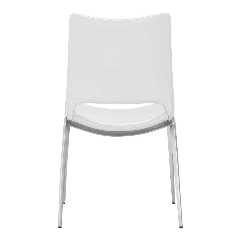 Ace Dining Chair (Set of 2) White & Silver. Picture 5