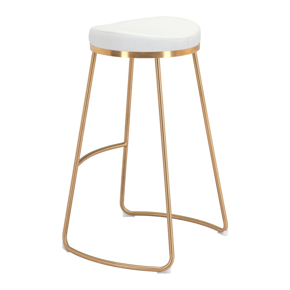 Bree Barstool (Set of 2) White & Gold. Picture 6