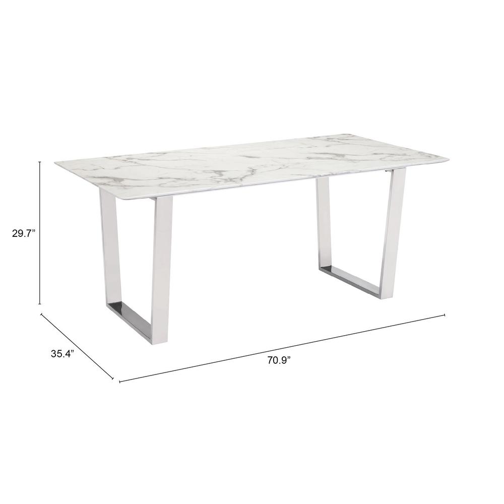 Atlas Dining Table White & Silver. Picture 7