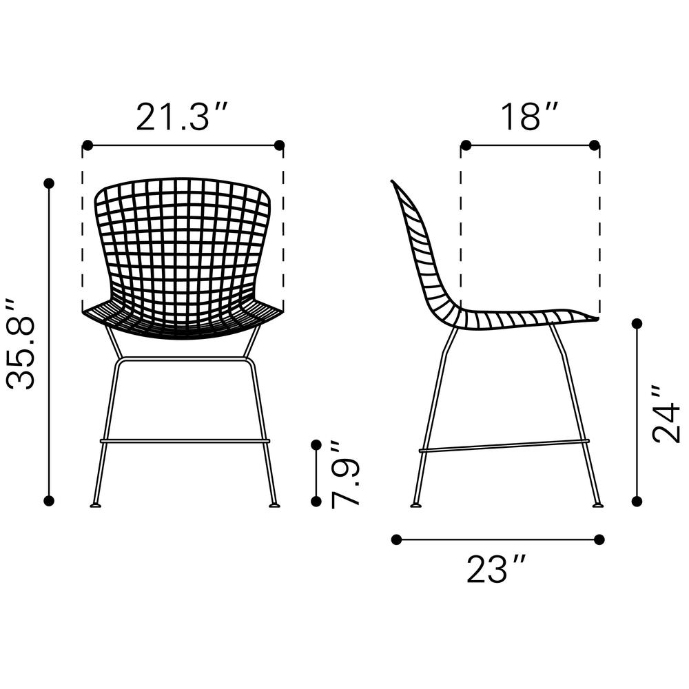 Wire Counter Chair (Set of 2) Chrome. Picture 9