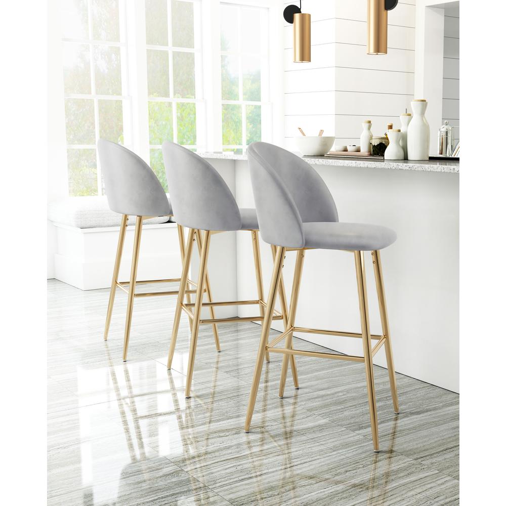 Cozy Barstool Gray & Gold. Picture 8