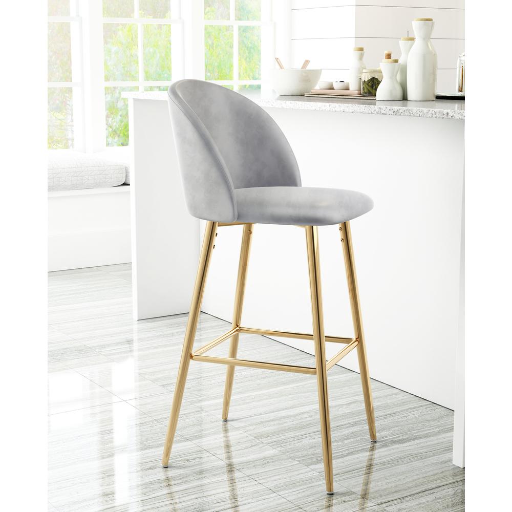 Cozy Barstool Gray & Gold. Picture 7