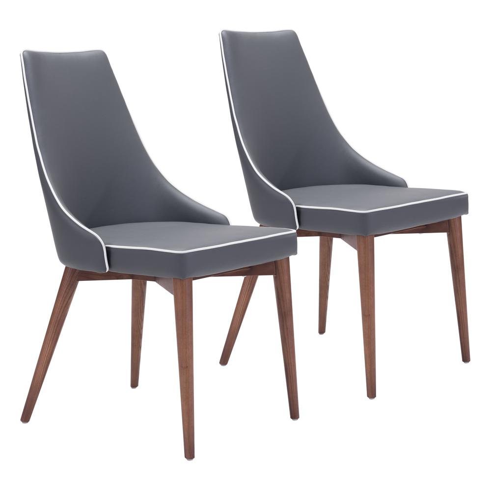 Moor Dining Chair (Set of 2) Dark Gray. Picture 1