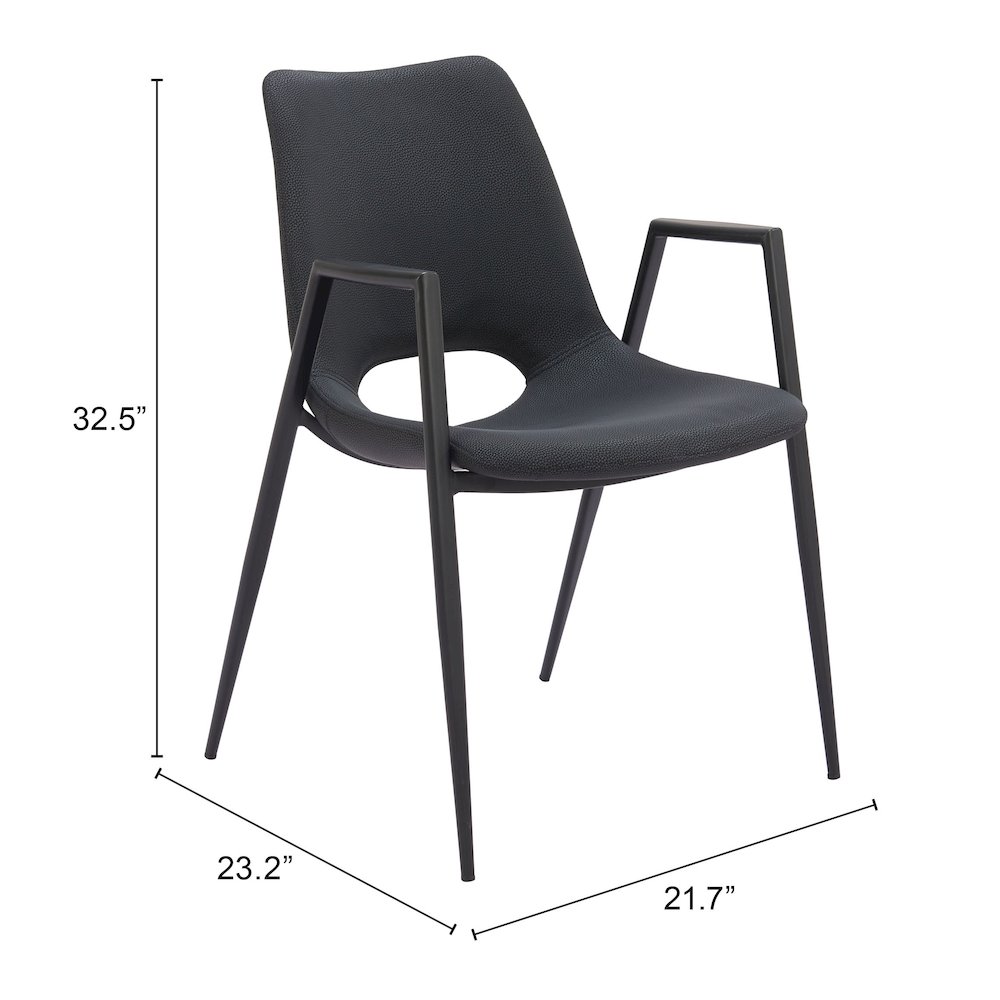 Desi Dining Chair (Set of 2) Black. Picture 11