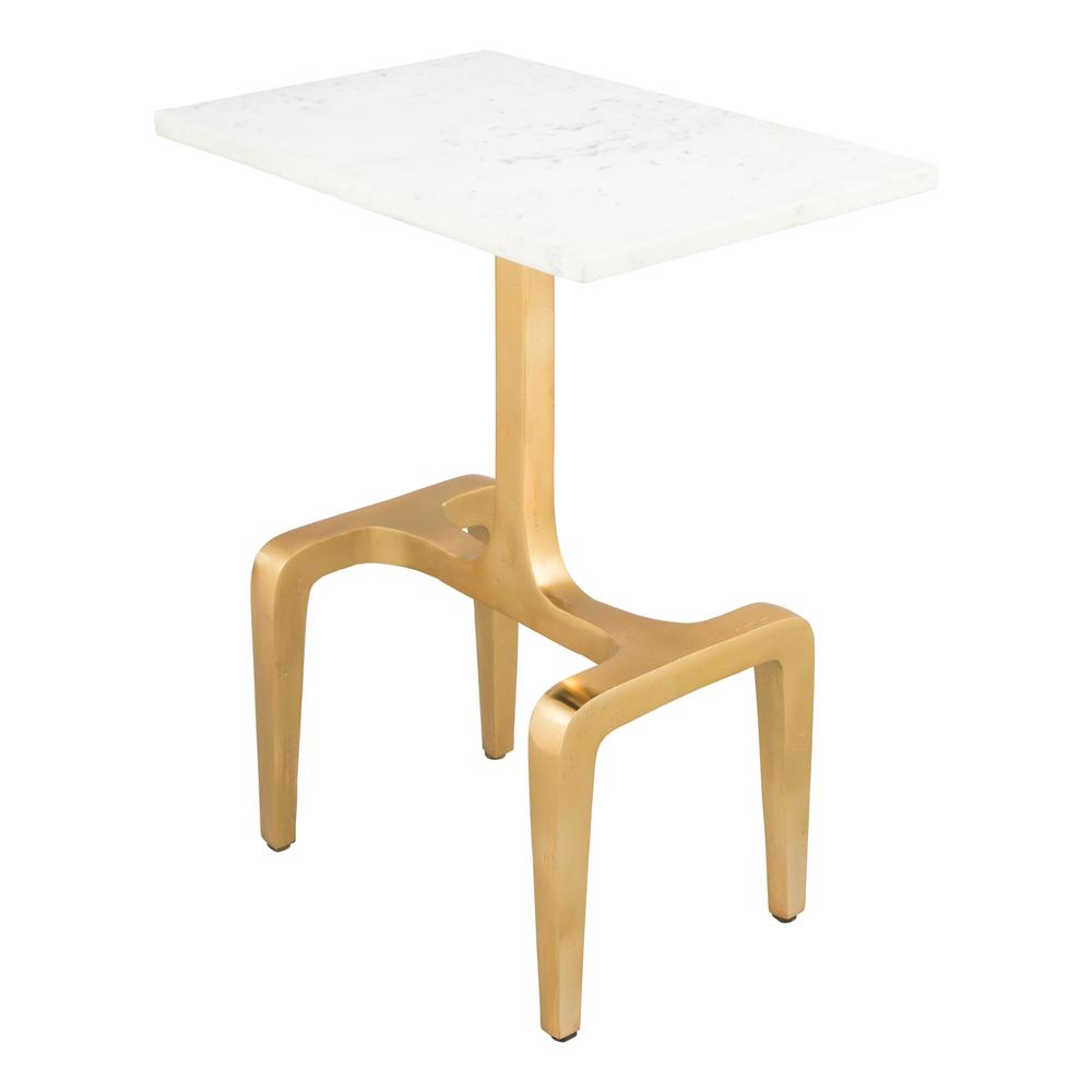 Clement Side Table White & Gold. Picture 5