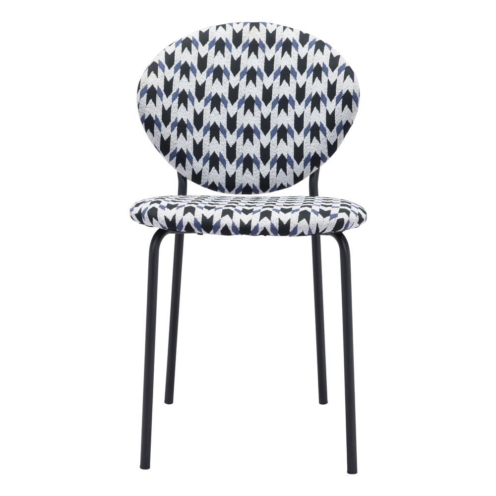 Clyde Dining Chair (Set of 2) Geometric Print & Black. Picture 4