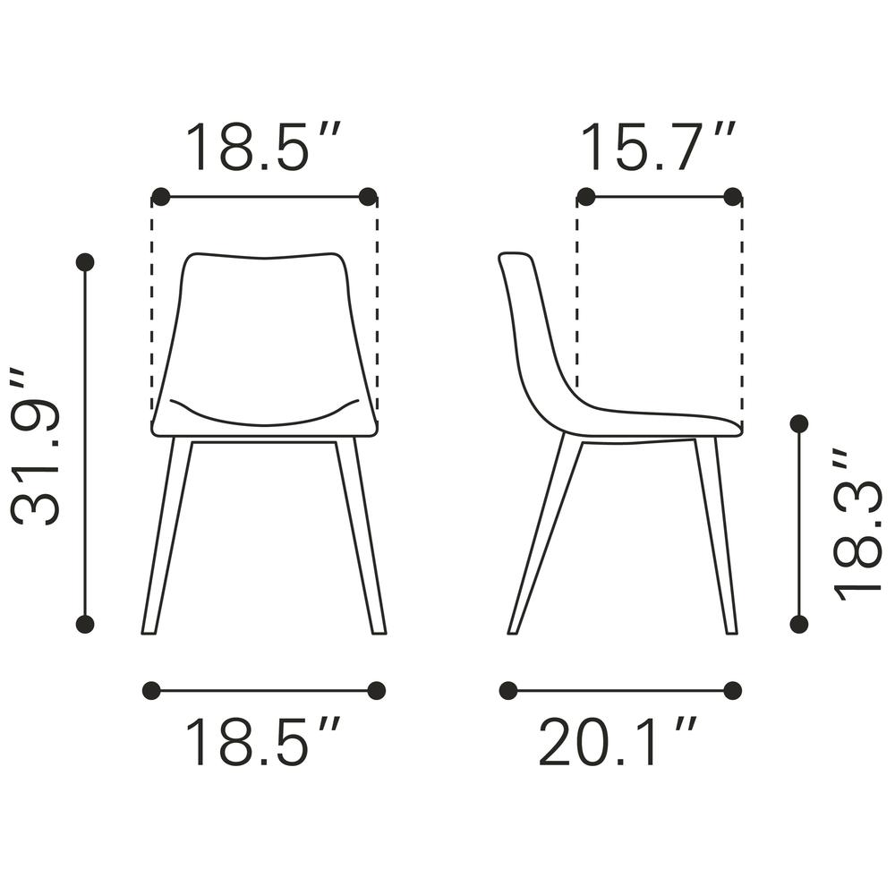 DanielSteel Dining Chairs (Set of 2) - Gray/Black, Belen Kox. Picture 10