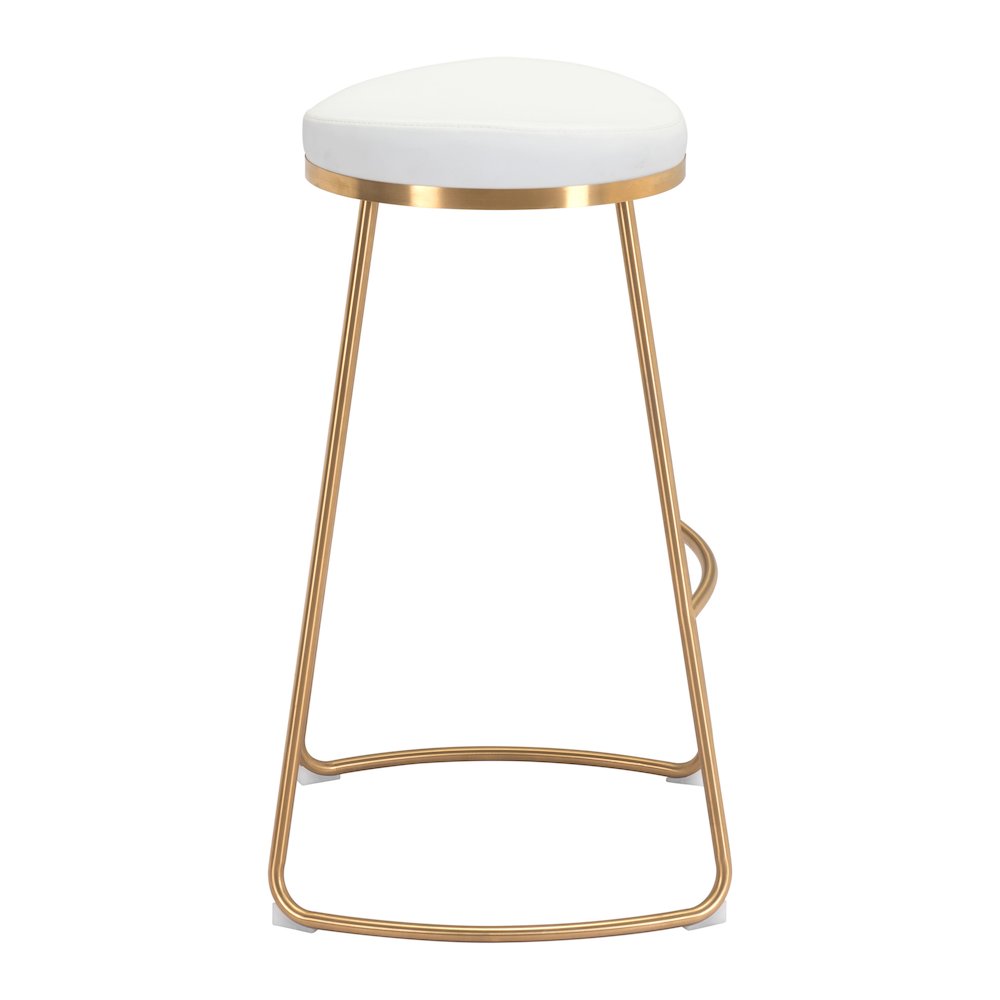 Bree Barstool (Set of 2) White & Gold. Picture 3