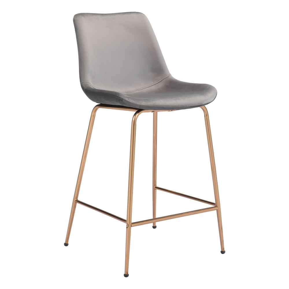 Tony Counter Stool Gray & Gold. Picture 1