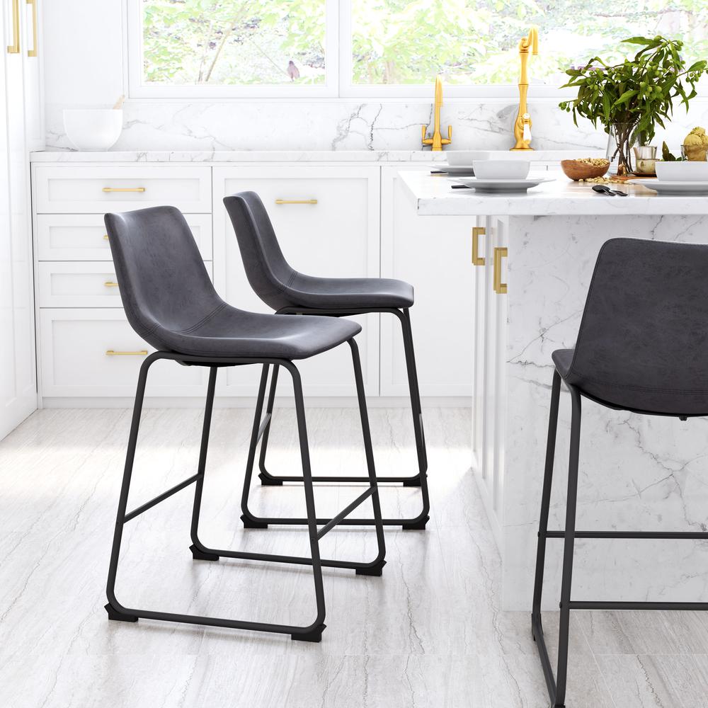 Smart Counter Stool (Set of 2) Charcoal. Picture 8