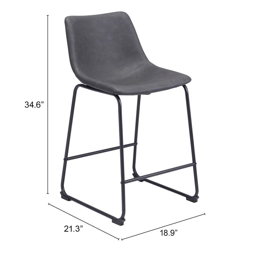 Smart Counter Stool (Set of 2) Charcoal. Picture 9