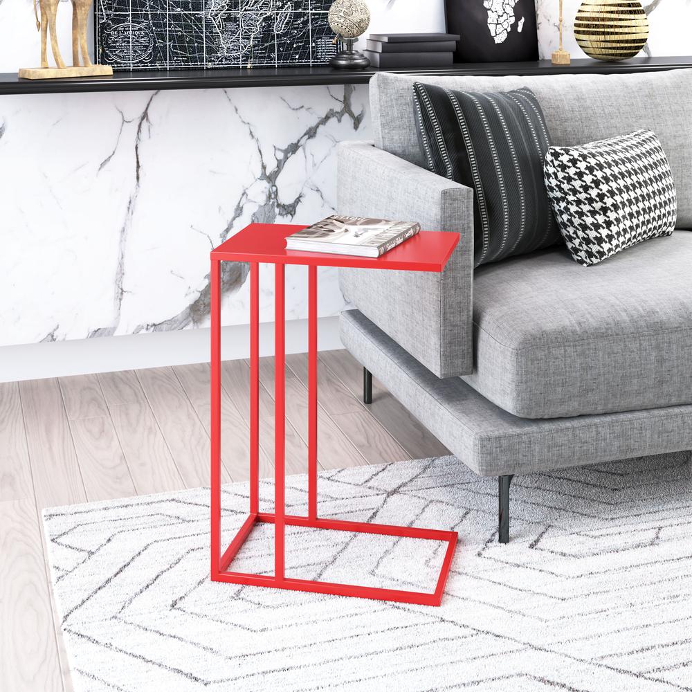 Atom Side Table Red. Picture 5