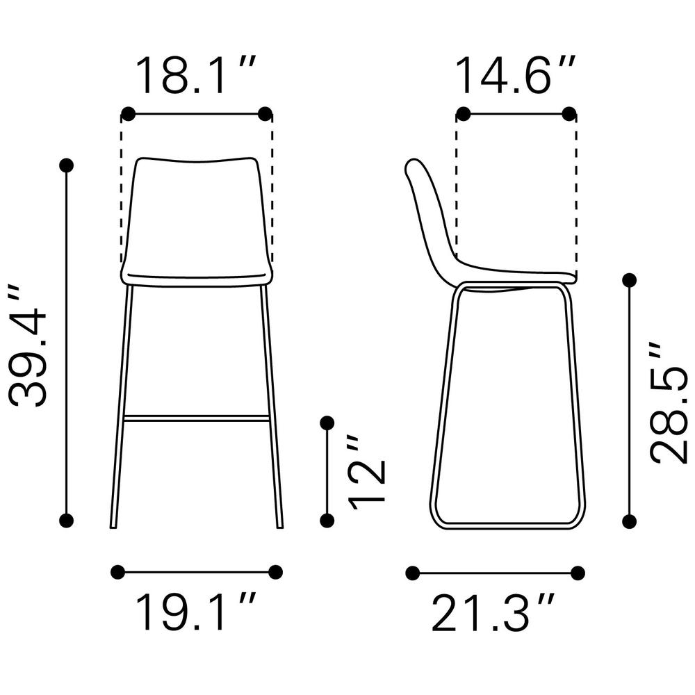 Smart Barstool (Set of 2) Charcoal. Picture 10