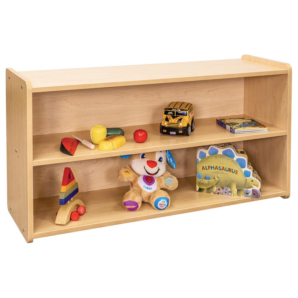 Toddler Shelf Storage, Assembled, 46W x 15D x 23.5H. Picture 2