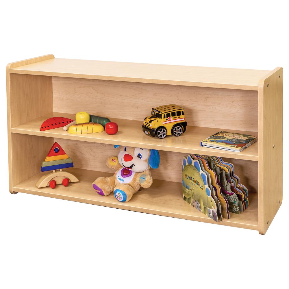 Toddler Shelf Storage, Assembled, 46W x 15D x 23.5H. Picture 4