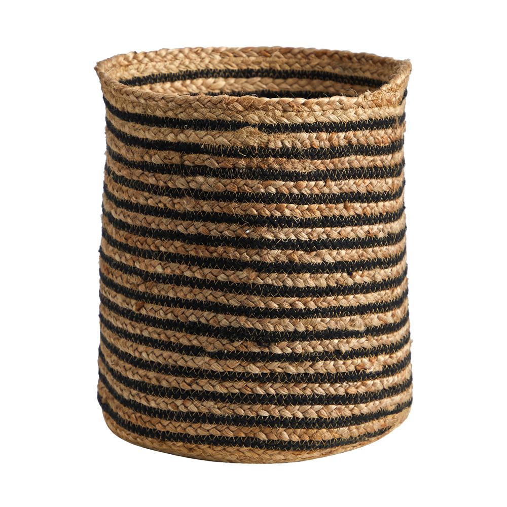 13.5in. Handmade Natural Jute Basket Planter. Picture 1