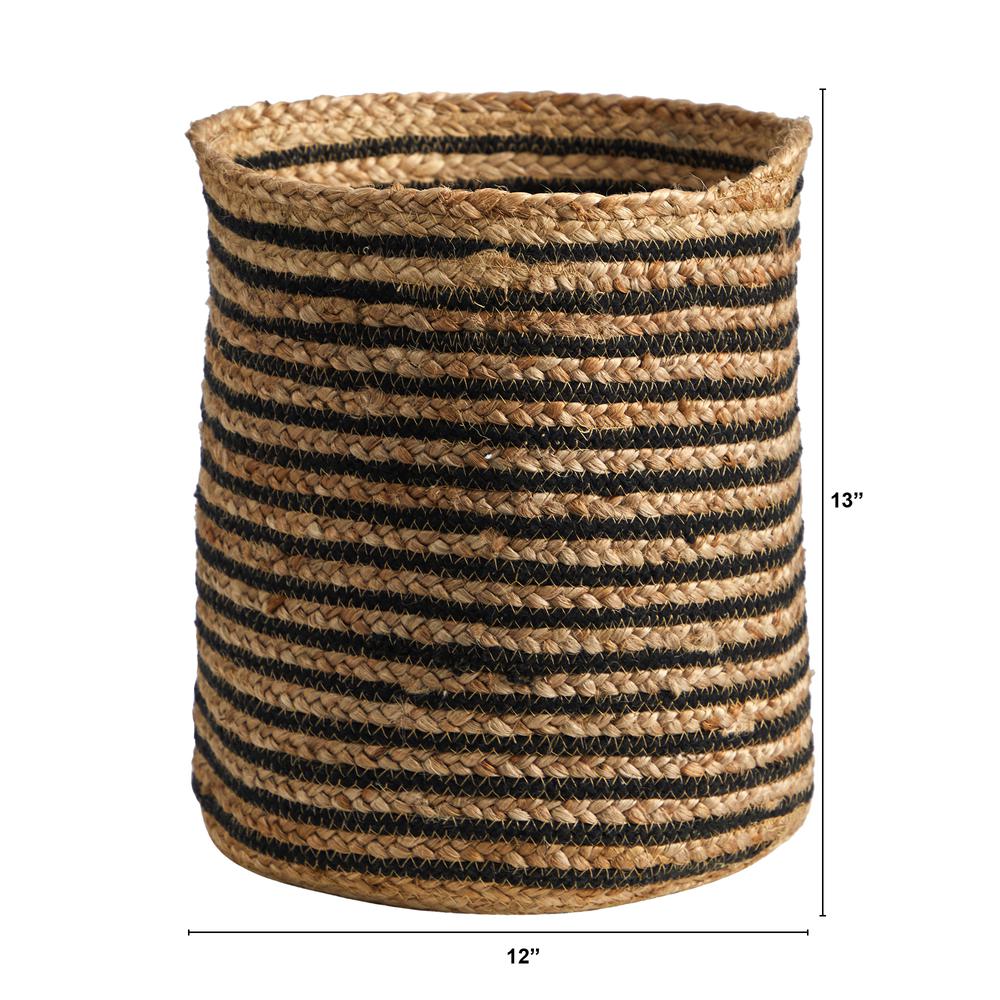 13.5in. Handmade Natural Jute Basket Planter. Picture 3
