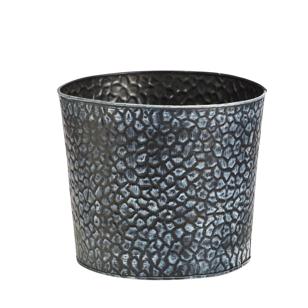 11.5in. Embossed Tin Bucket with Pebble Pattern. Picture 1