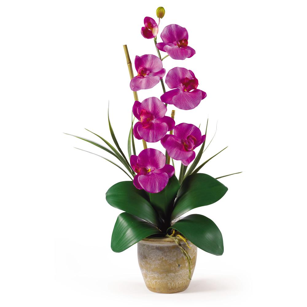 Phalaenopsis Silk Orchid Flower Arrangement - Pink. Picture 1