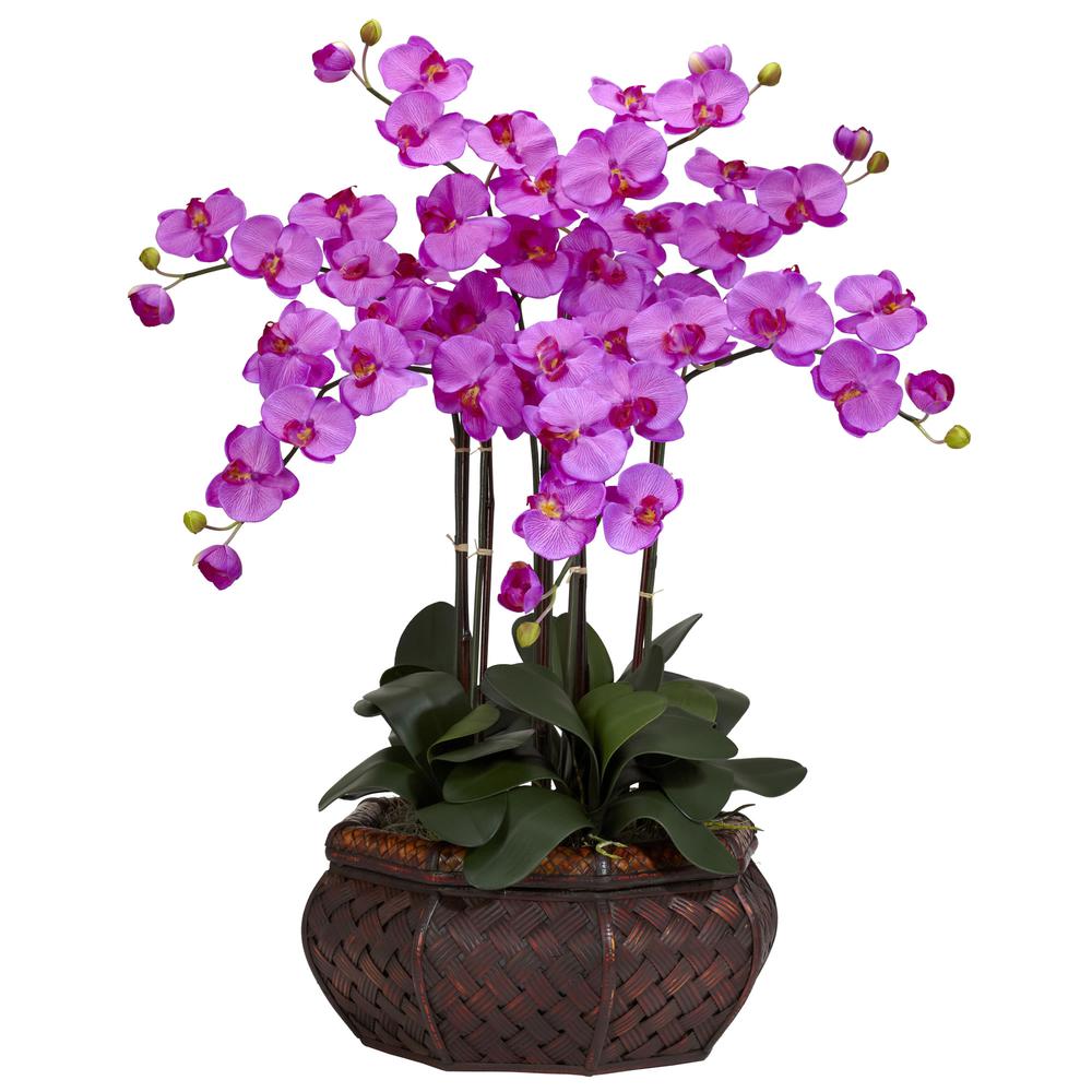 Large Phalaenopsis Silk Flower Arrangement, Orchid. Picture 1