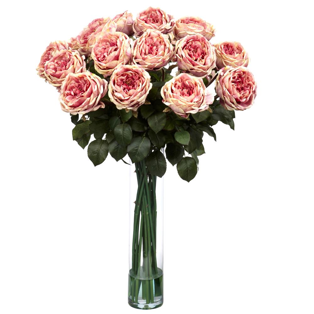 Fancy Rose Silk Flower Arrangement. Picture 1
