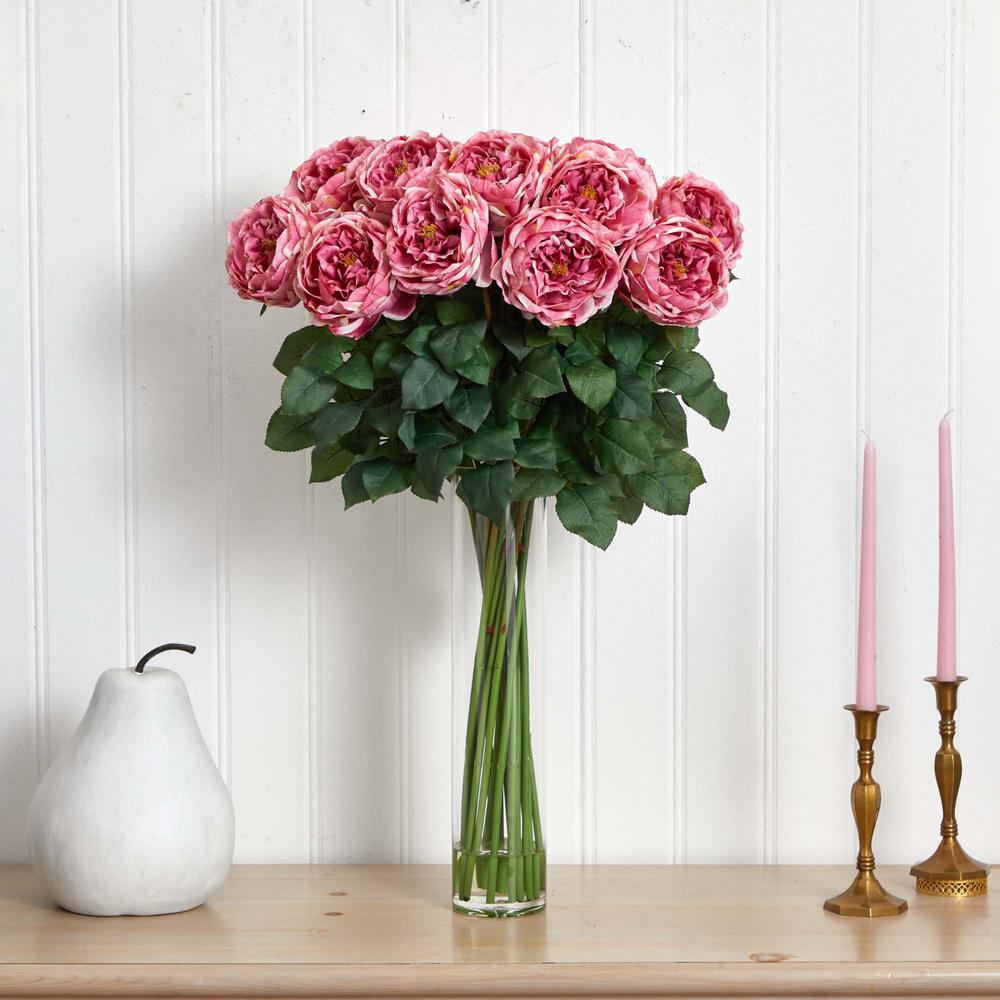 Fancy Rose Silk Flower Arrangement. Picture 2