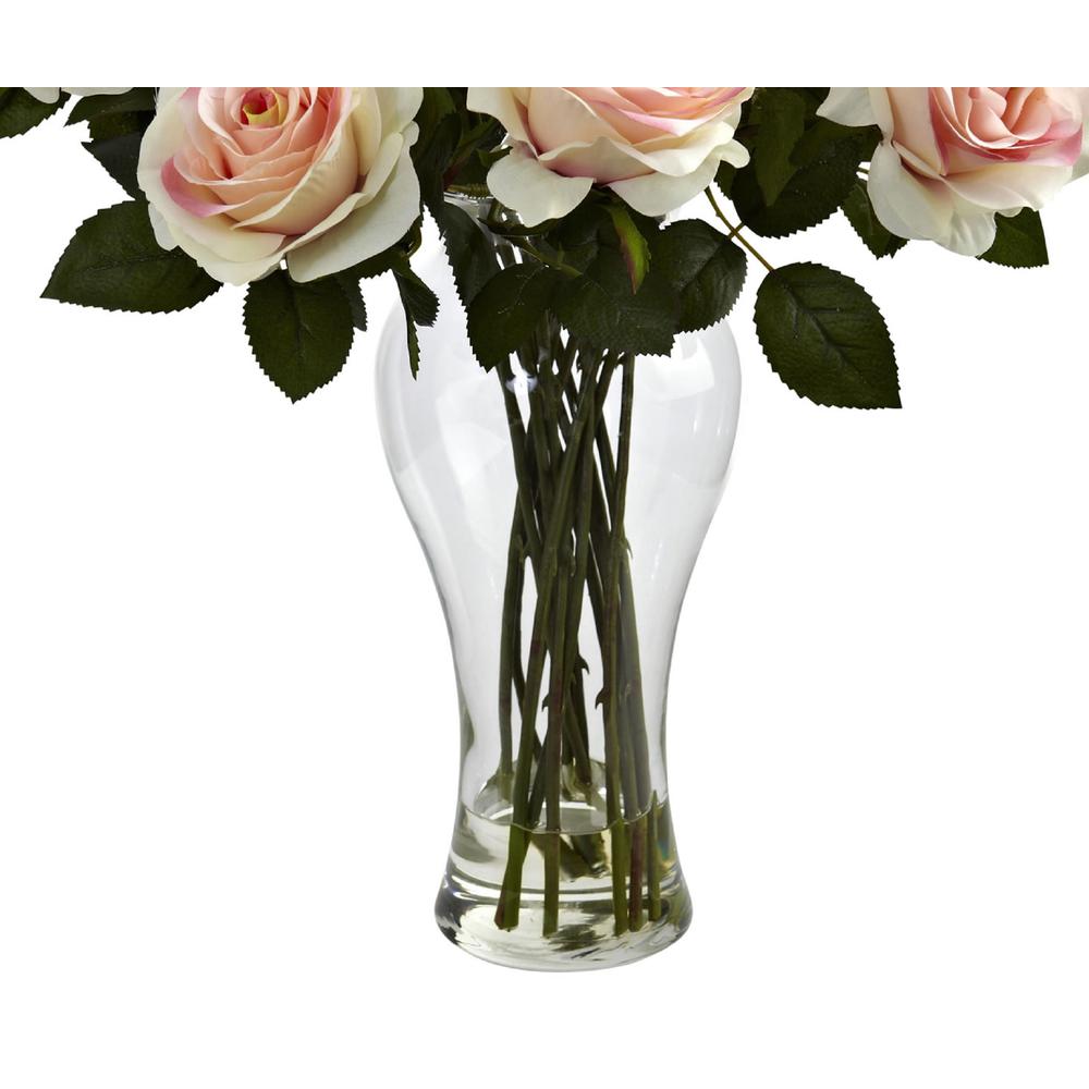 Blooming Roses with Vase, Light Pink. Picture 3