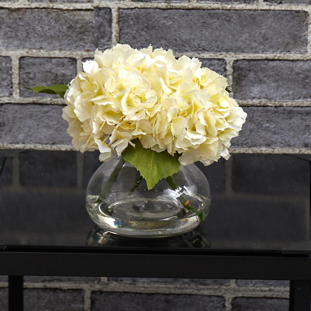 Blooming Hydrangea with Vase - Natural. Picture 5