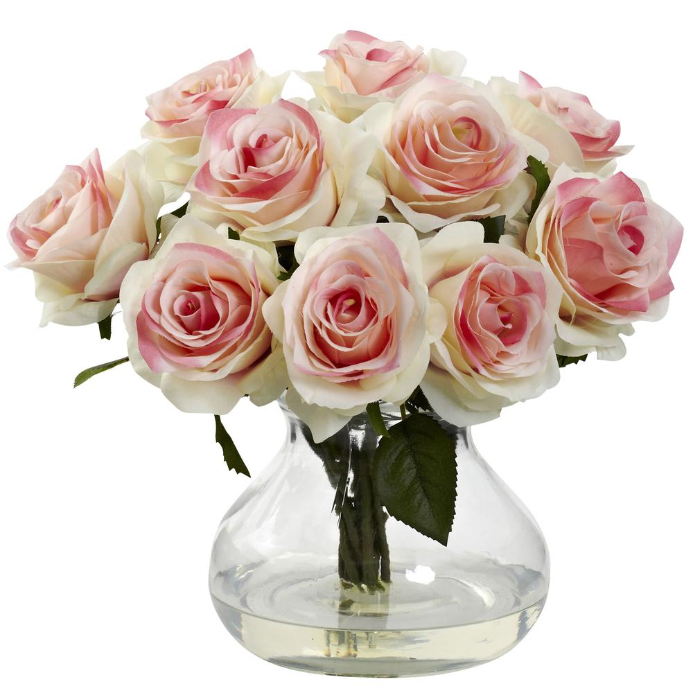 Rose Arrangement with Vase - Pink. Picture 1