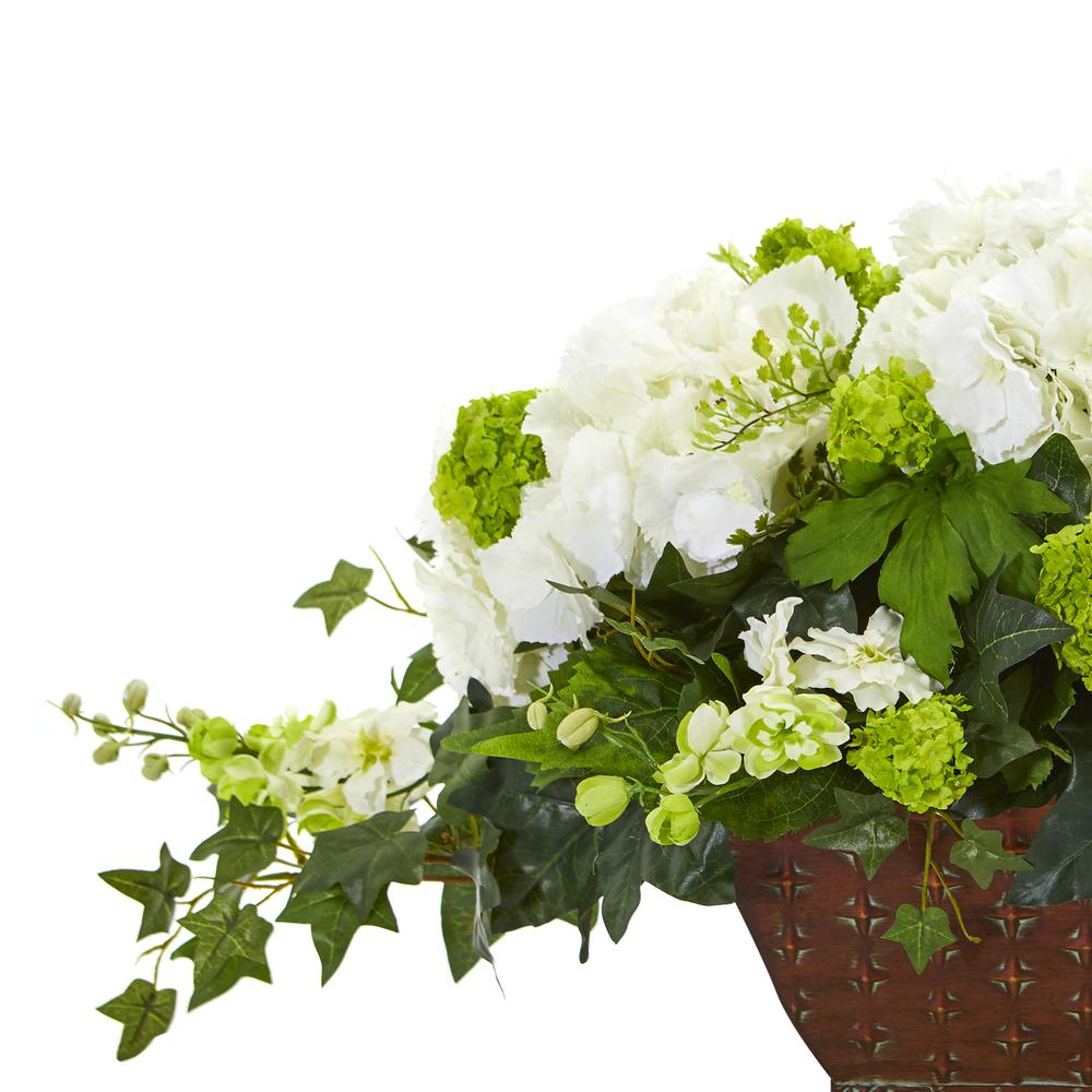 Hydrangea and Ivy Artificial Arrangement. Picture 3