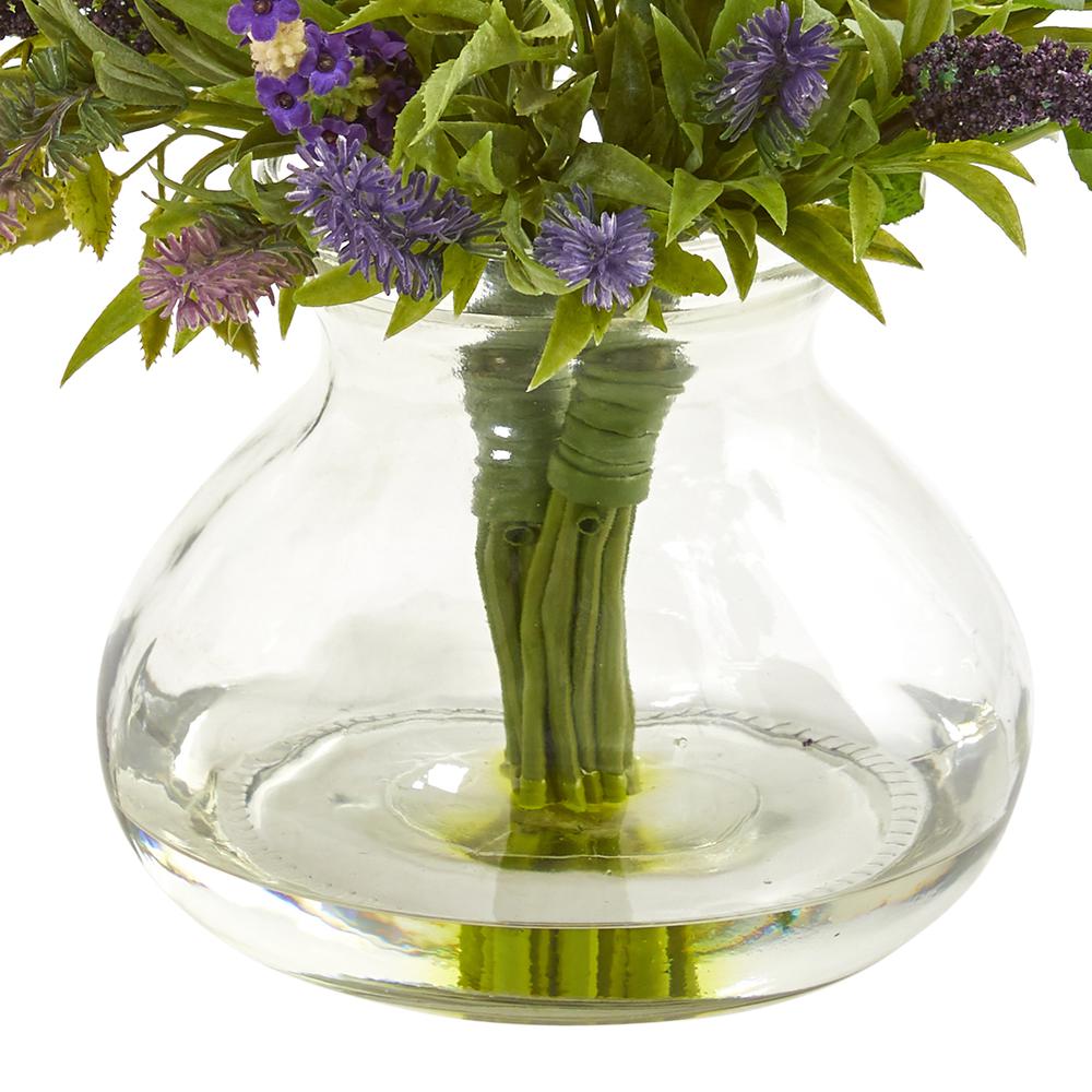 Lavender Bouquet Artificial Arrangement in Vase. Picture 3
