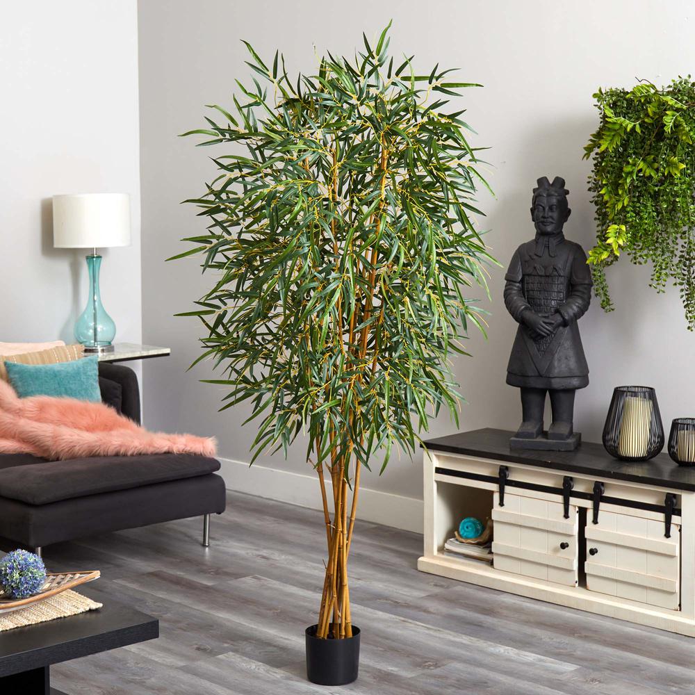 6ft. Fancy Style Slim Bamboo Silk Tree. Picture 2