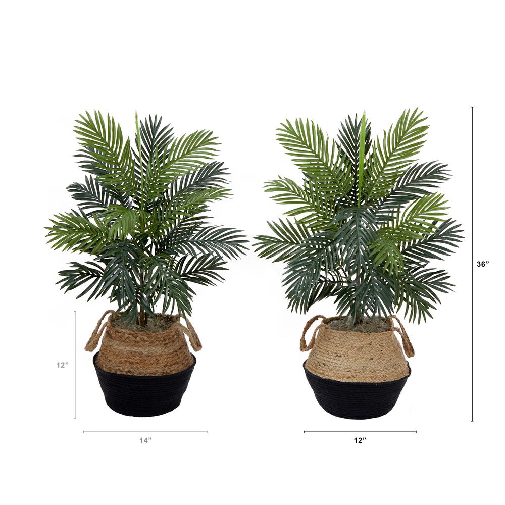 3ft. Artificial Areca Palm Tree with Handmade Jute (Set of 2). Picture 2