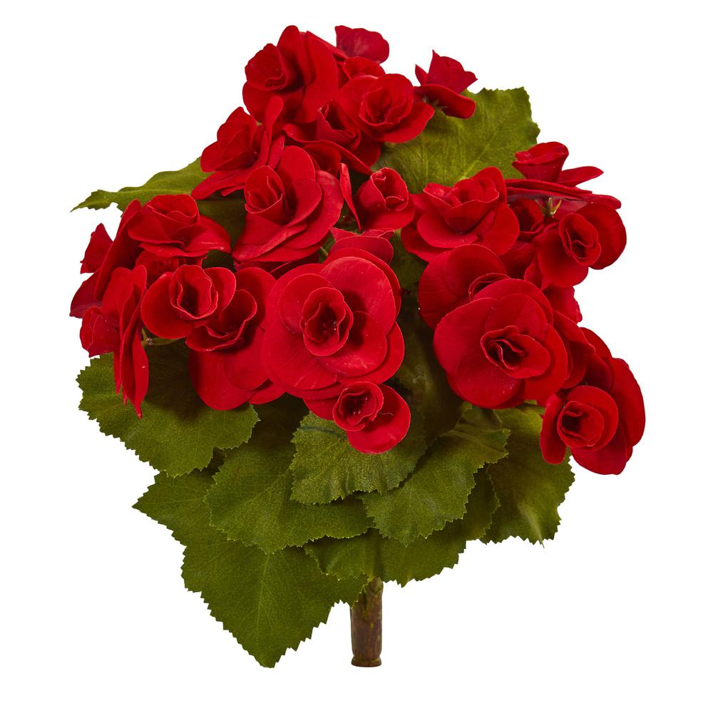 11in. Begonia Bush Artificial Flower (Set of 4). Picture 1