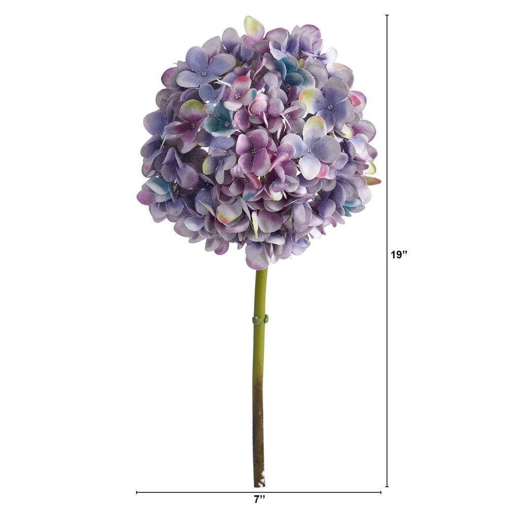 19in. Hydrangea Artificial Flower (Set of 3). Picture 2