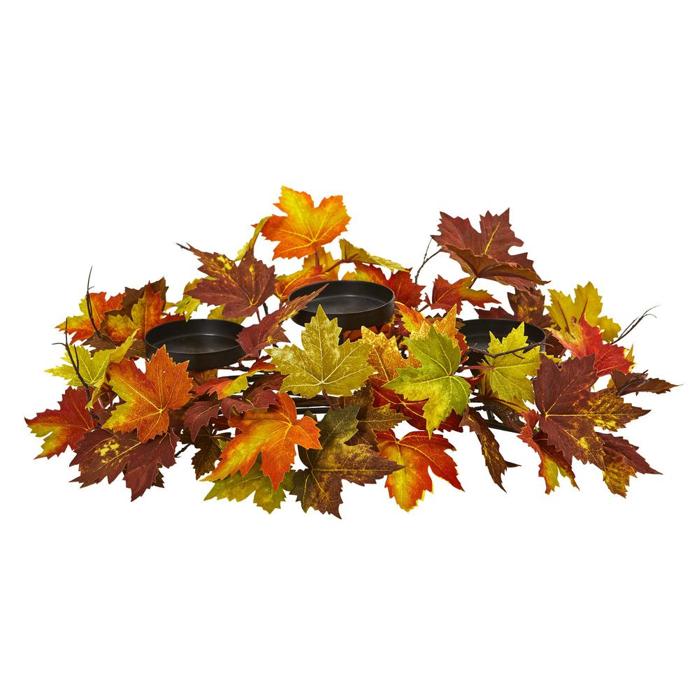 Maple Leaf Artificial Arrangement Candelabrum. Picture 1