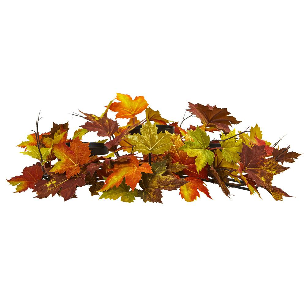 Maple Leaf Artificial Arrangement Candelabrum. Picture 2