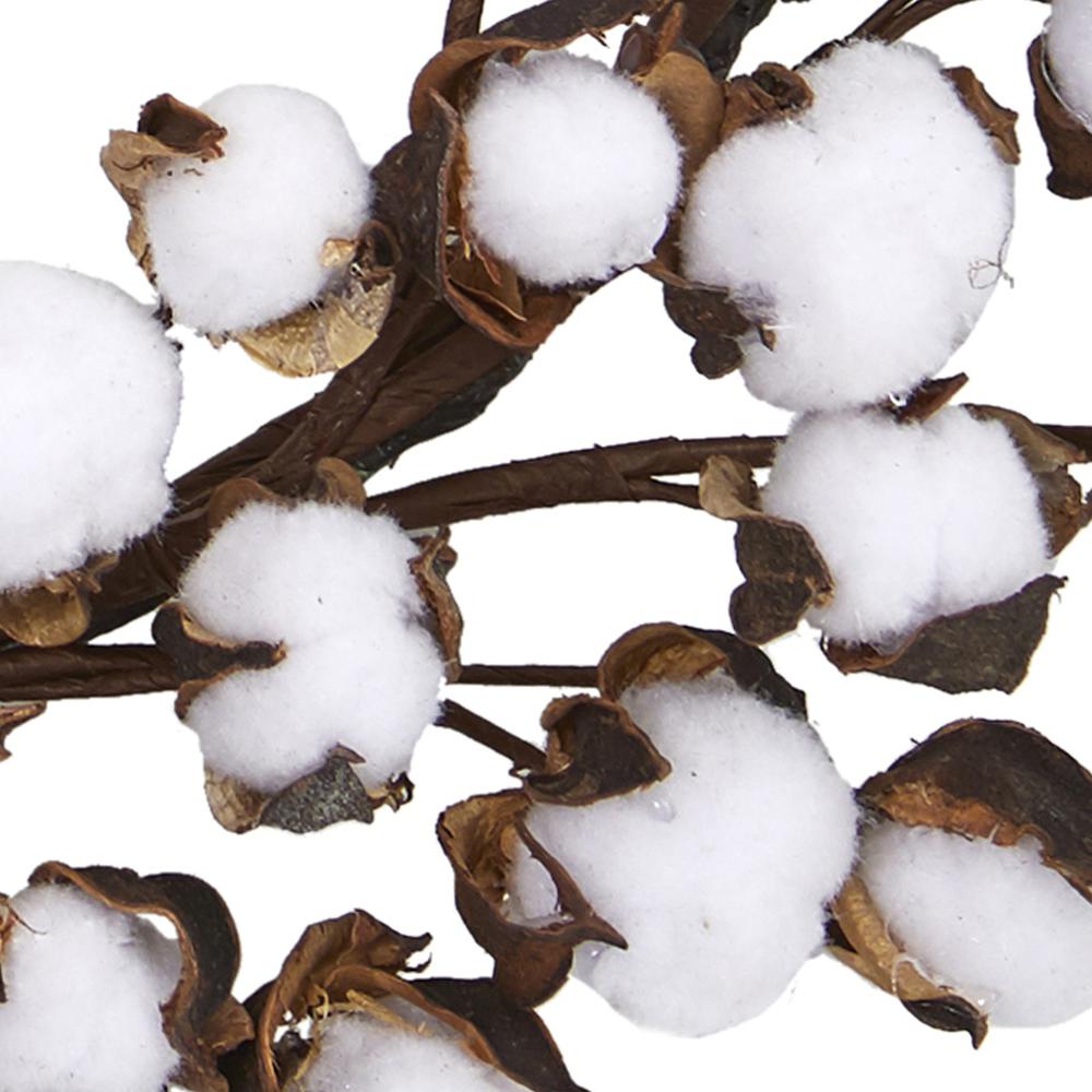 20in. Cotton Ball Wreath. Picture 3