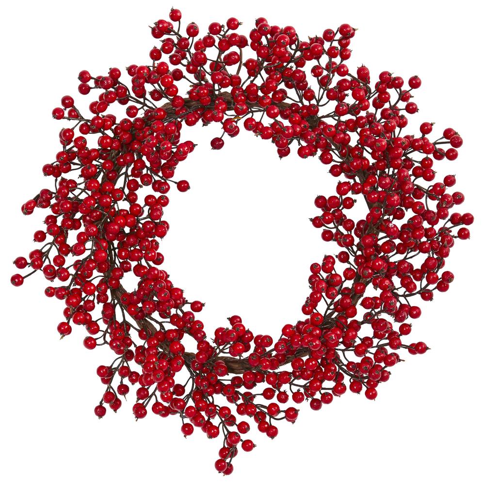 22in. Berry Artificial Wreath. Picture 1