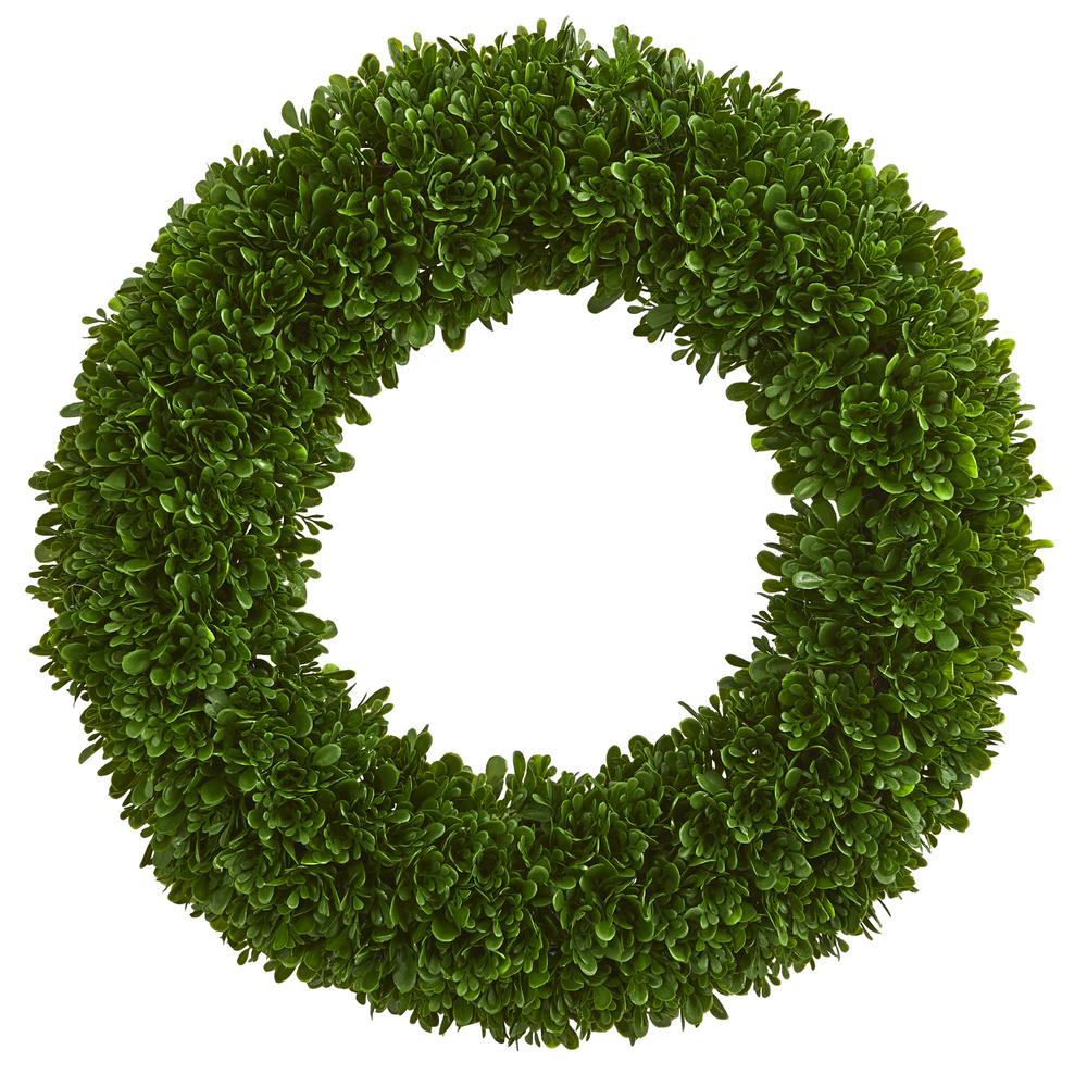 19.5in. Tea Leaf Wreath UV Resistant (Indoor/Outdoor). Picture 1