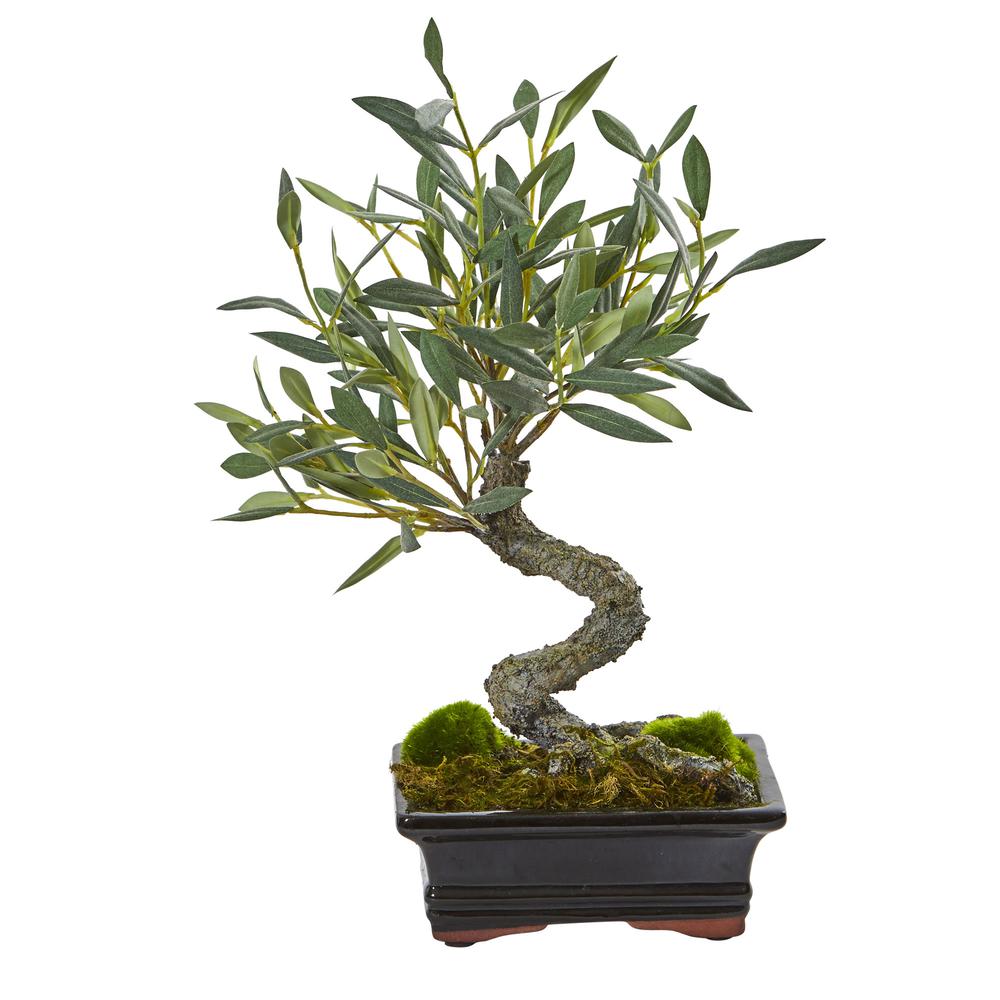 Mini Olive Artificial Bonsai Tree. Picture 1