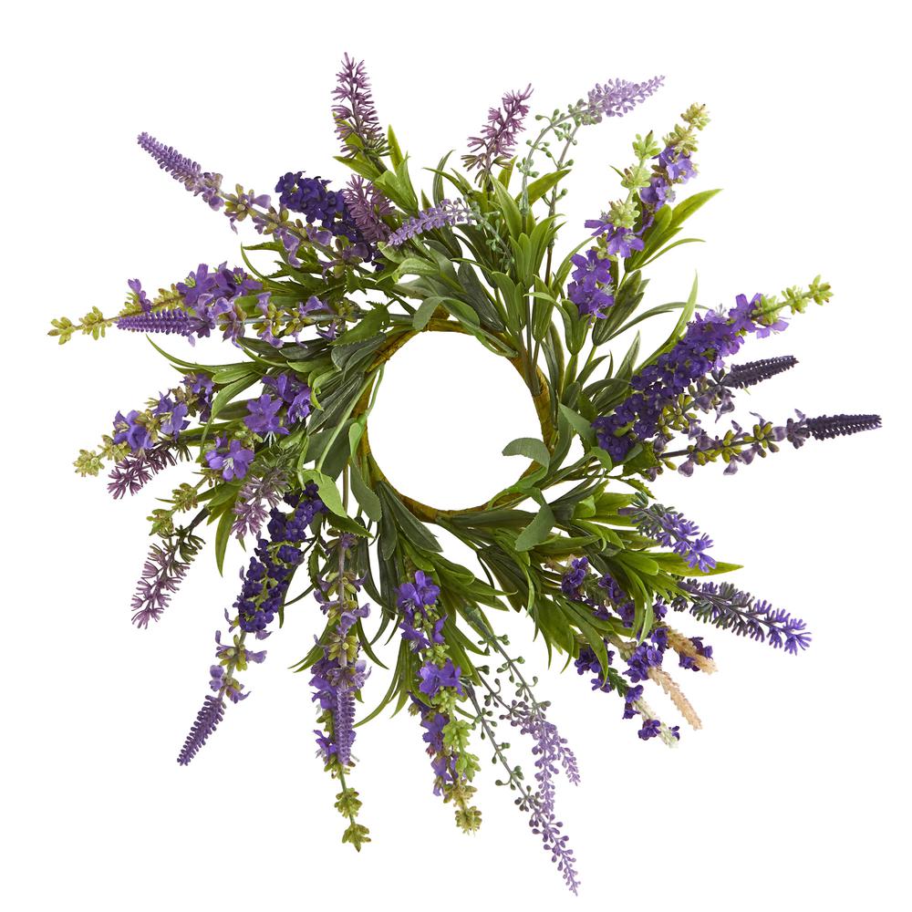 12in. Lavender Arrangement and 14in. Lavender Wreath (Set of 2). Picture 3