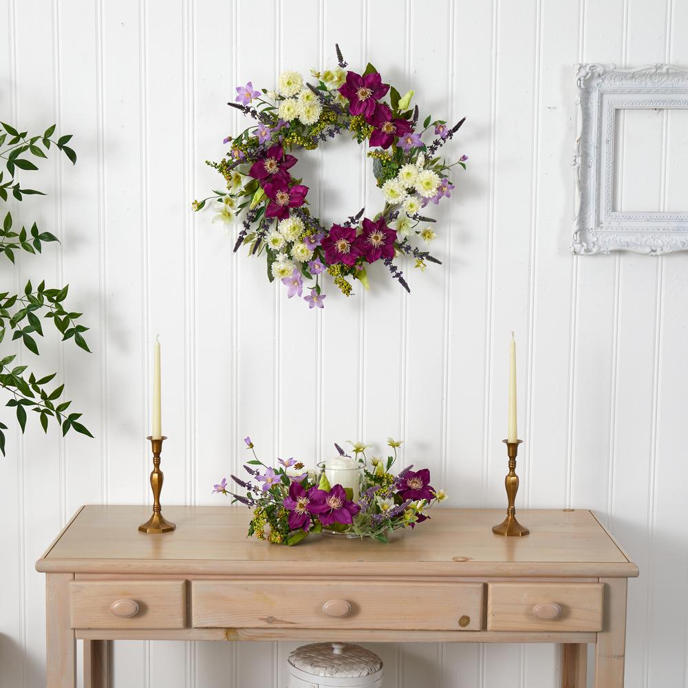 22in. Mixed Flower Artificial Wreath. Picture 5